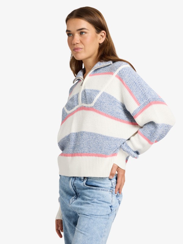 4 Carver - Half-zip Sweater for Women White ERJSW03689 Roxy