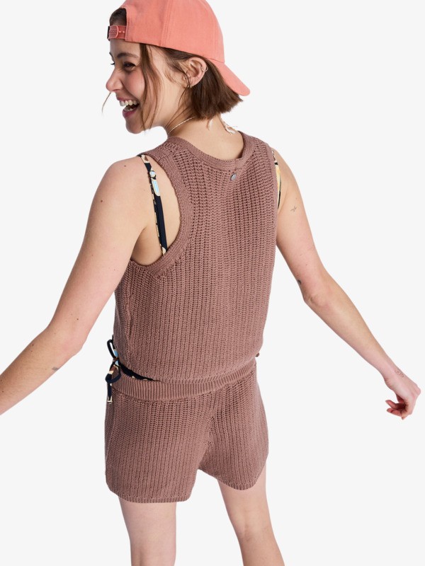 4 Beach Bungalow - Knit strappy Top for Women Brown ERJSW03696 Roxy