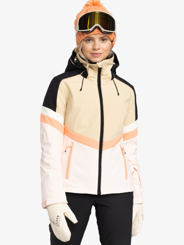 6 Peak Chic - Snowboardjack voor Dames Beige ERJTJ03472 Roxy