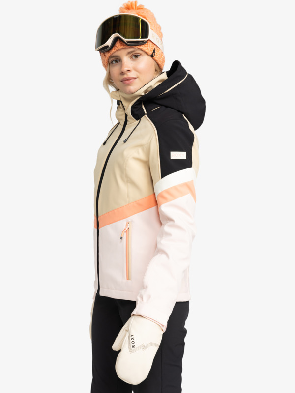 7 Peak Chic - Snowboardjack voor Dames Beige ERJTJ03472 Roxy