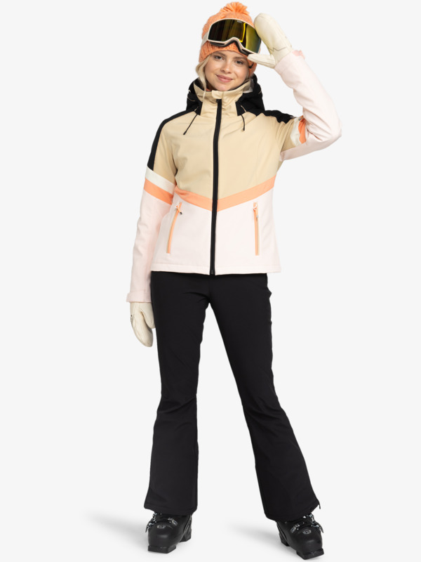 12 Peak Chic - Snowboardjack voor Dames Beige ERJTJ03472 Roxy