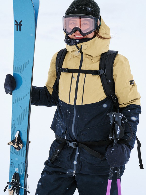 0 GORE-TEX® Stretch Purelines - Casaco técnico de snow para mulher Beige ERJTJ03506 Roxy