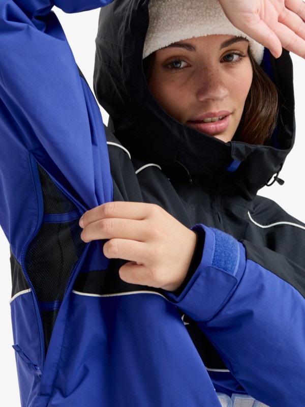 8 Chloe Kim 10K - Funktionelle Snow-Jacke mit Kapuze für Frauen Schwarz ERJTJ03516 Roxy