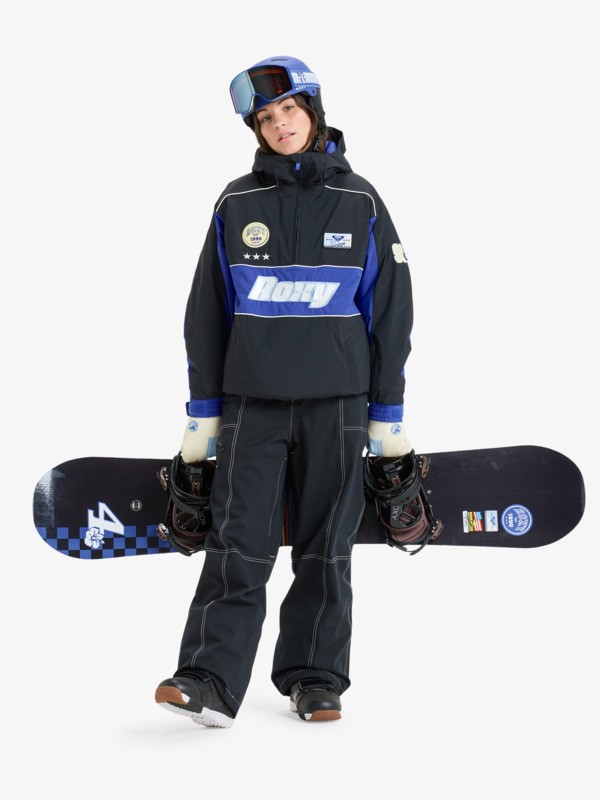 2 Chloe Kim 10K - Funktionelle Snow-Jacke mit Kapuze für Frauen Schwarz ERJTJ03516 Roxy