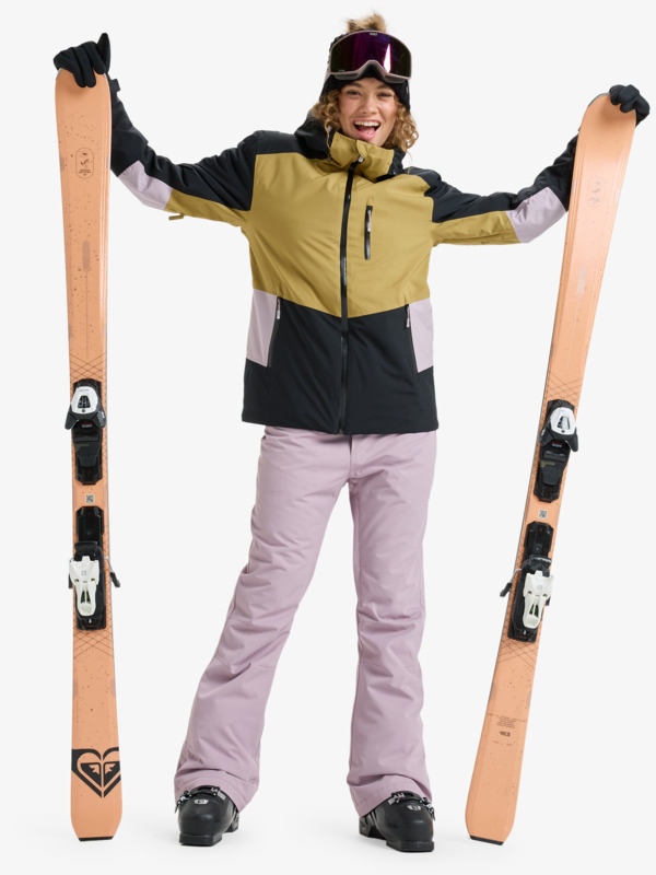 2 Stormdash 20K - Funktionelle Snow-Jacke mit Kapuze für Frauen Beige ERJTJ03520 Roxy