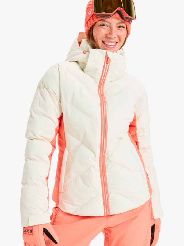 0 Snowdrift 15K - Funktionelle Snow-Jacke mit Kapuze für Frauen Weiss ERJTJ03525 Roxy