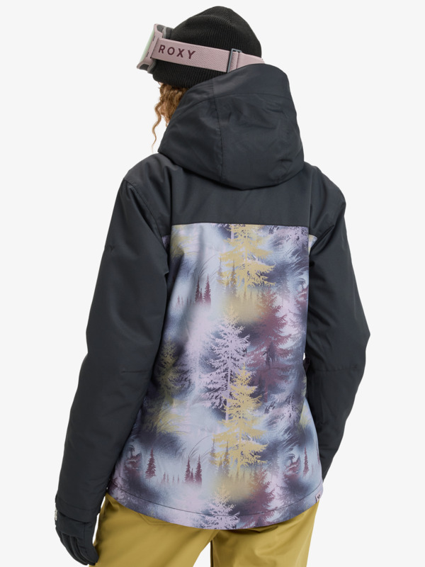3 Roxy Jetty Block 10K - Funktionelle Snow-Jacke mit Kapuze für Frauen Grau ERJTJ03528 Roxy