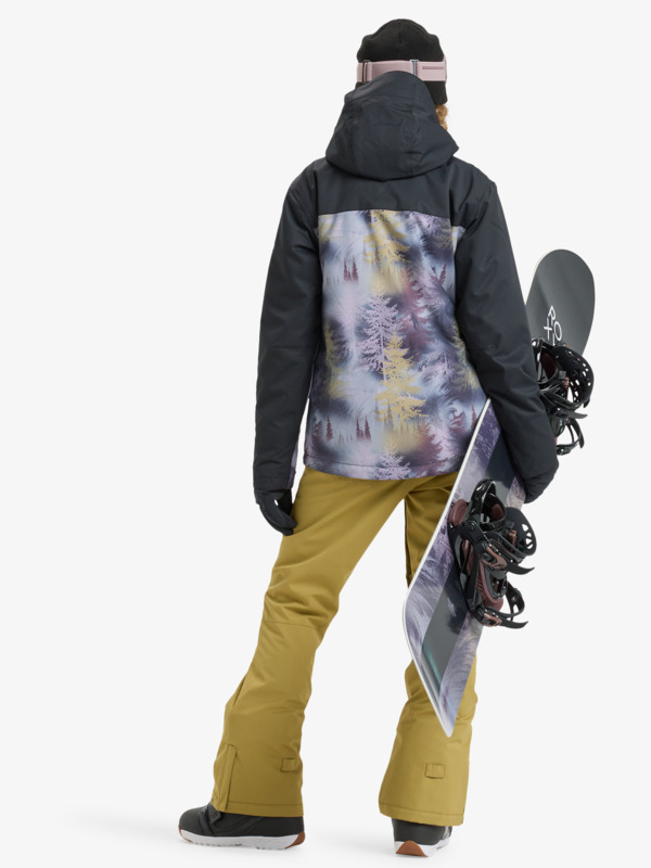 4 Roxy Jetty Block 10K - Funktionelle Snow-Jacke mit Kapuze für Frauen Grau ERJTJ03528 Roxy