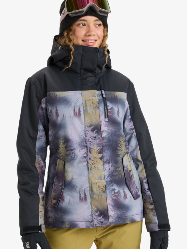 0 Roxy Jetty Block 10K - Funktionelle Snow-Jacke mit Kapuze für Frauen Grau ERJTJ03528 Roxy