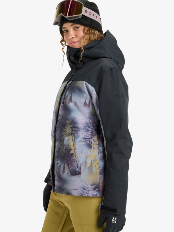 1 Roxy Jetty Block 10K - Funktionelle Snow-Jacke mit Kapuze für Frauen Grau ERJTJ03528 Roxy