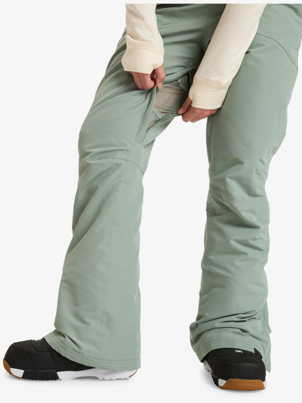 6 Rideout - Bib Snow Pant for Women Green ERJTP03267 Roxy