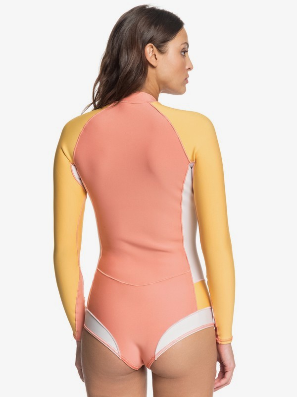 4 1mm POP Surf - Long Sleeve Front Zip Bikini Cut Shorty Pink ERJW403023 Roxy