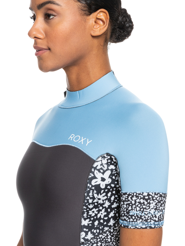 Roxy Swell Series Springsuit 2 Mm Donna – Muta Maniche Corte Con Zip Posteriore, Neoprene StretchFlight, ERJW503027