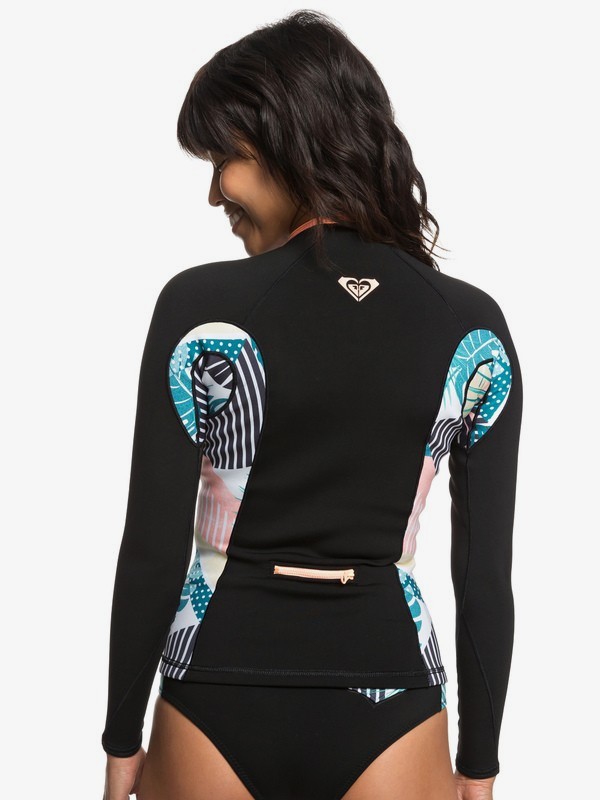 4 1mm POP Surf - Long Sleeve Front Zip Wetsuit Top for Women  ERJW803018 Roxy