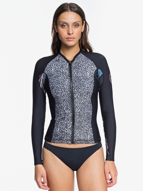 1mm POP Surf Long Sleeve Front Zip Wetsuit Top for Women