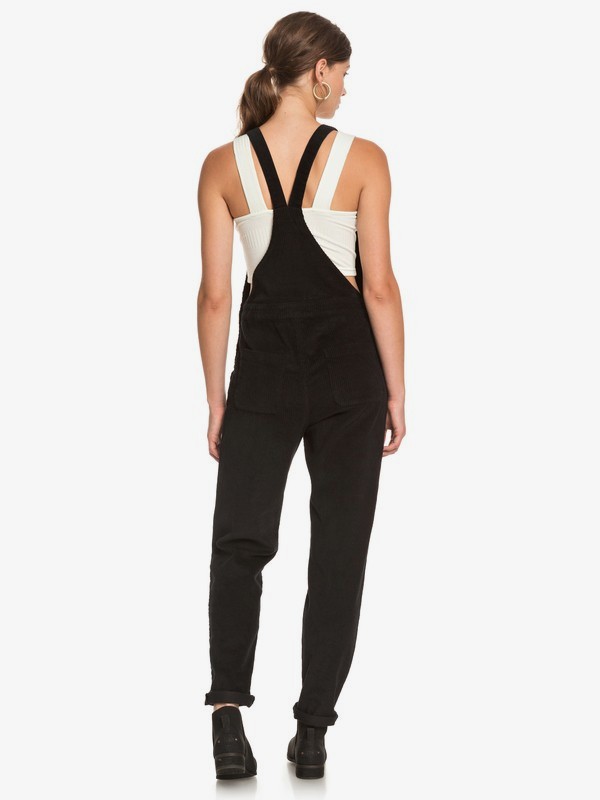 3 Anywhere Else - Corduroy Dungarees for Women Black ERJWD03497 Roxy