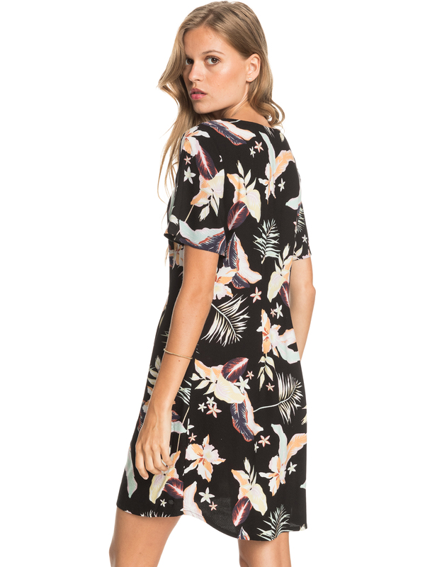 5 All Eyes On Love - Short Sleeve Dress for Women Black ERJWD03556 Roxy