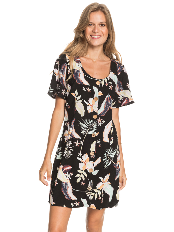 0 All Eyes On Love - Short Sleeve Dress for Women Black ERJWD03556 Roxy