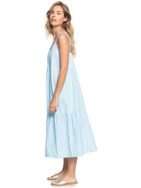 4 Waiting Line 2022 - Vestido de Longitud Media para Mujer Azul ERJWD03610 Roxy