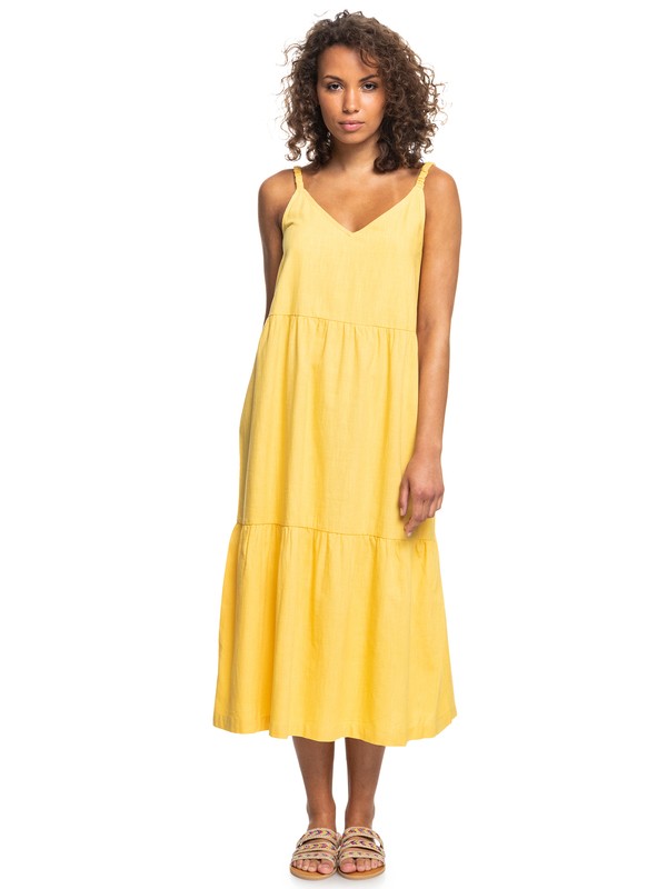 0 Waiting Line - Midikleid für Frauen Gelb ERJWD03610 Roxy