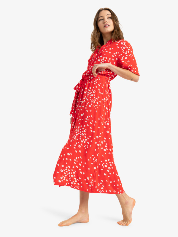 6 Island Escape - Robe midi pour Femme Rouge ERJWD03865 Roxy