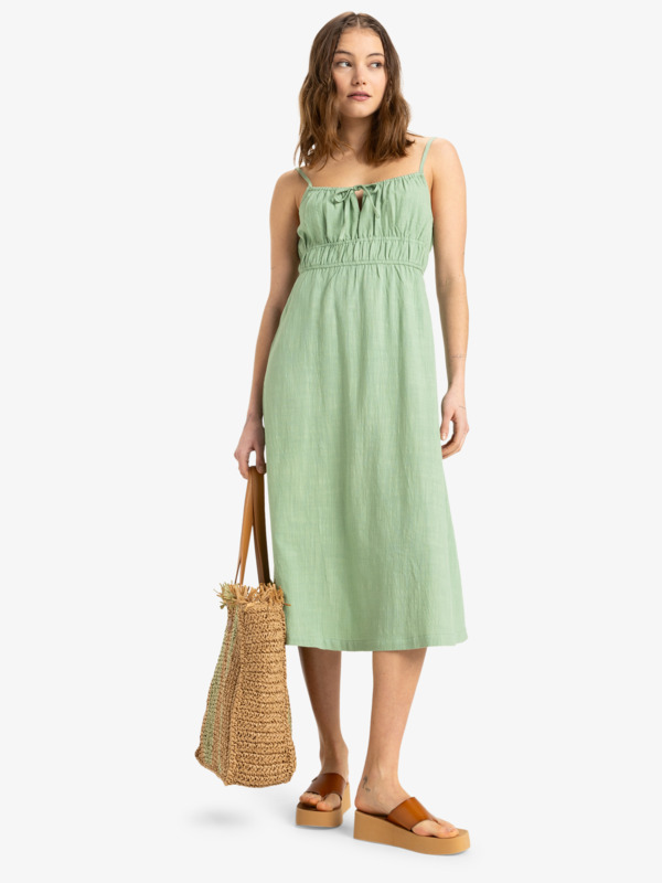 0 Rosie Skies - Vestido de Longitud Media para Mujer Verde ERJWD03871 Roxy