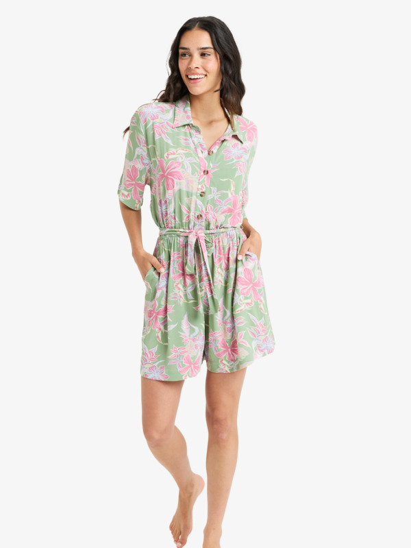 2 Real Yesterday - Vestido Mini para Mujer Verde ERJWD03896 Roxy