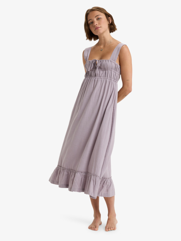 2 Paradise Winds - Fließendes Midikleid mit elastischem Mieder für Frauen Violett ERJWD03916 Roxy