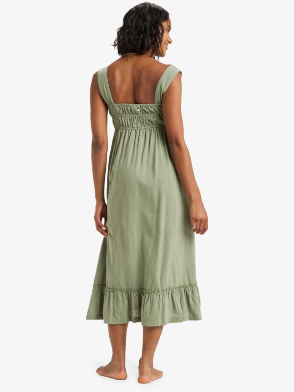 6 Paradise Winds - Robe midi fluide avec corsage pour Femme Vert ERJWD03916 Roxy