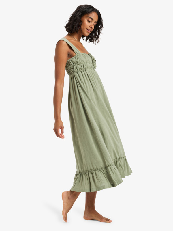 5 Paradise Winds - Robe midi fluide avec corsage pour Femme Vert ERJWD03916 Roxy