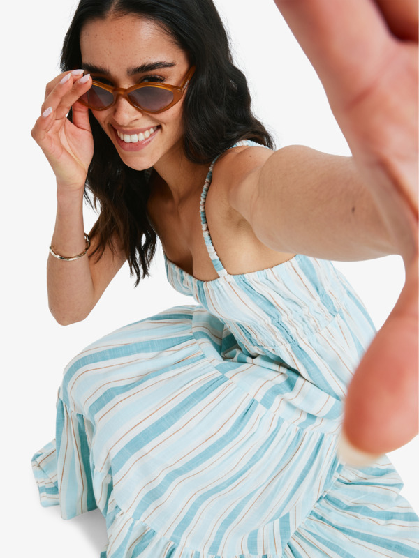 7 Sunshine Coastline Stripe - Strappy Midi Dress for Women White ERJWD03931 Roxy