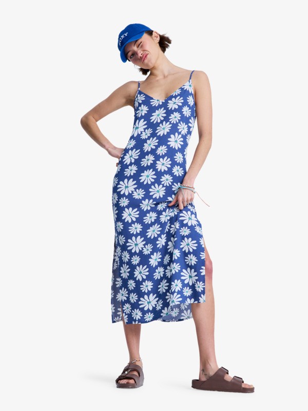 Stay Sunny - Women's Blue Strappy Slip Dress | Roxy
