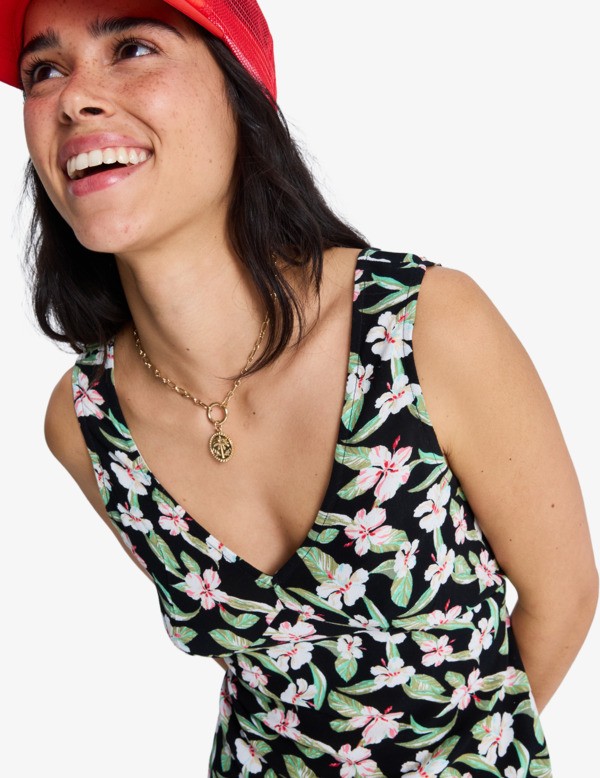 2 Free Spirits Mini - V-Neck Dress for Women Black ERJWD03942 Roxy