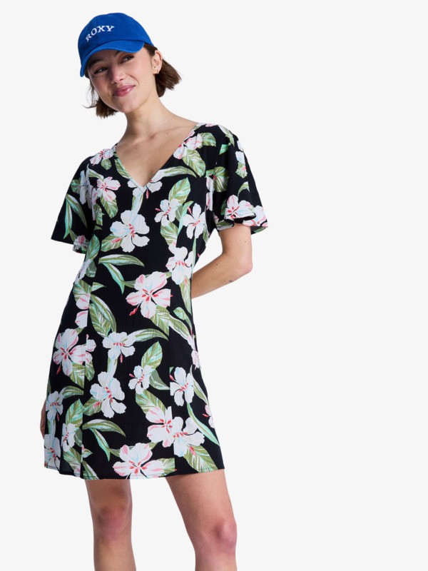 0 Fresh Breeze Mini - Vestido de Manga Corta para mujer Negro ERJWD03943 Roxy