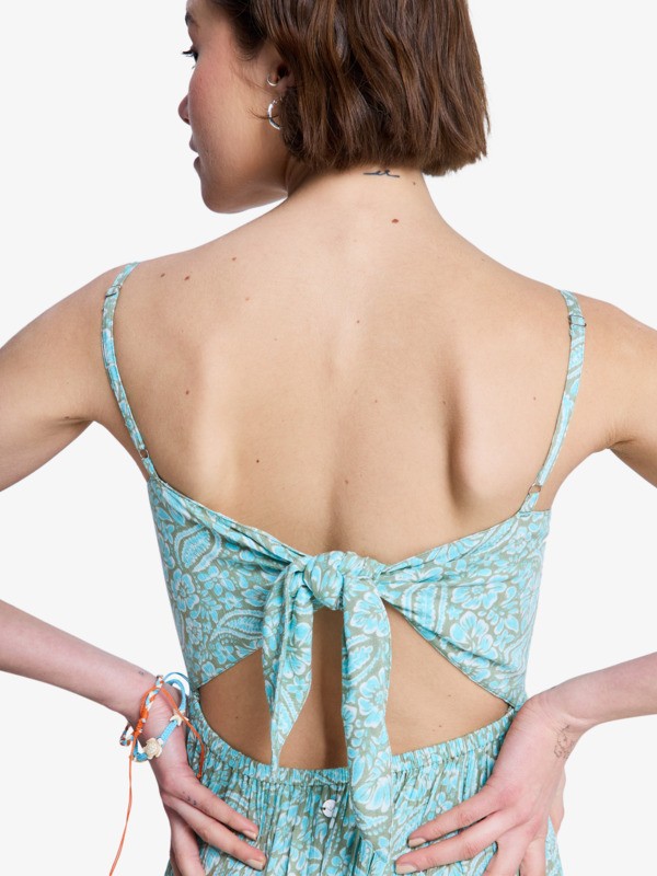 3 Tropical Glow Maxi Printed - Tiered Dress for Women Green ERJWD03965 Roxy