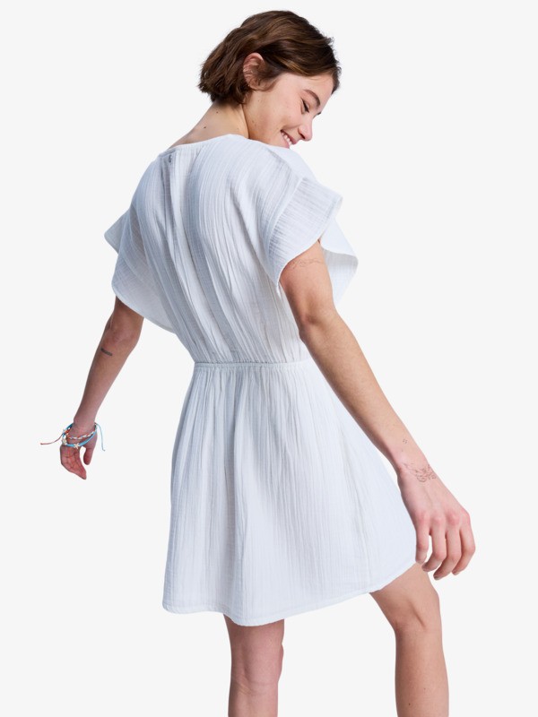 4 Bright Mornings Mini - Vestido mini cruzado para Mulher Branco ERJWD03968 Roxy