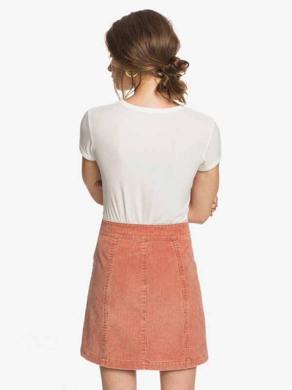 3 Warning Sign - Buttoned Corduroy Skirt for Women Orange ERJWK03090 Roxy