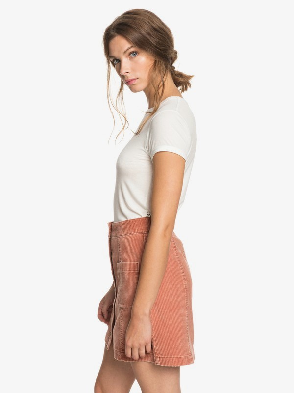 1 Warning Sign - Buttoned Corduroy Skirt for Women Orange ERJWK03090 Roxy