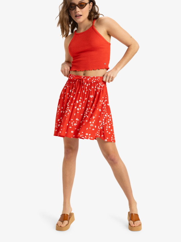 3 Flowing Love - Minifalda para Mujer Rojo ERJWK03182 Roxy