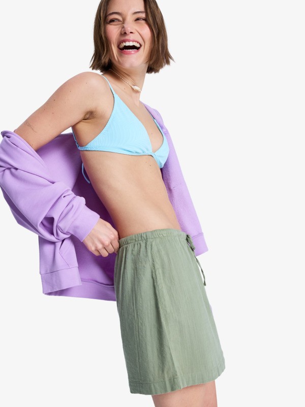 1 Over The Waves Mini - Saia el&aacute;stica para Mulher Verde ERJWK03195 Roxy