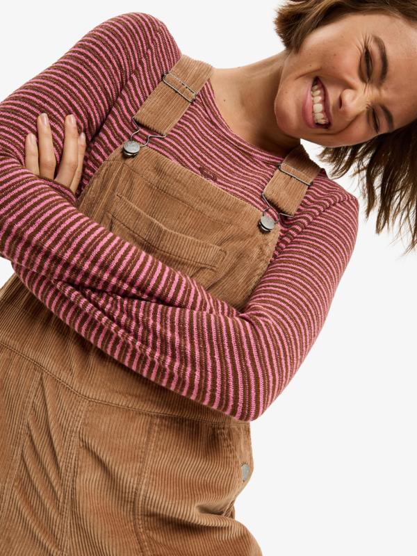4 Trailblazer Overall - Cotton Corduroy Dungarees for Women Brown ERJWO03022 Roxy