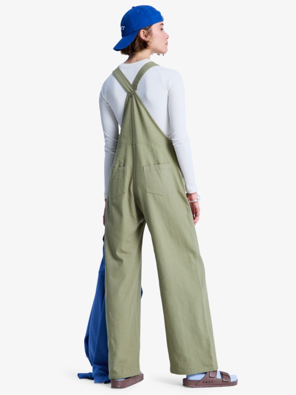 5 Trail Blazer Twill - Salopette en serg&eacute; pour Femme Vert ERJWO03027 Roxy