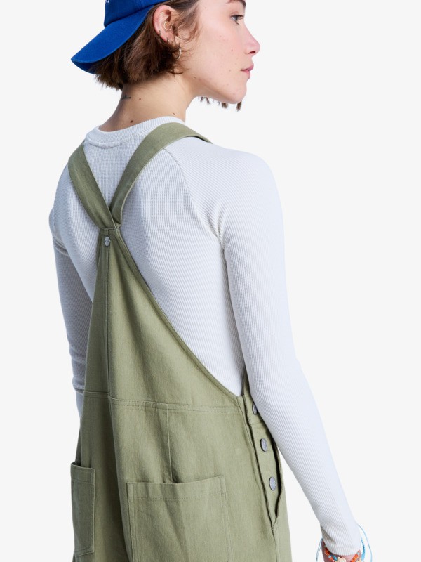 3 Trail Blazer Twill - Salopette en serg&eacute; pour Femme Vert ERJWO03027 Roxy