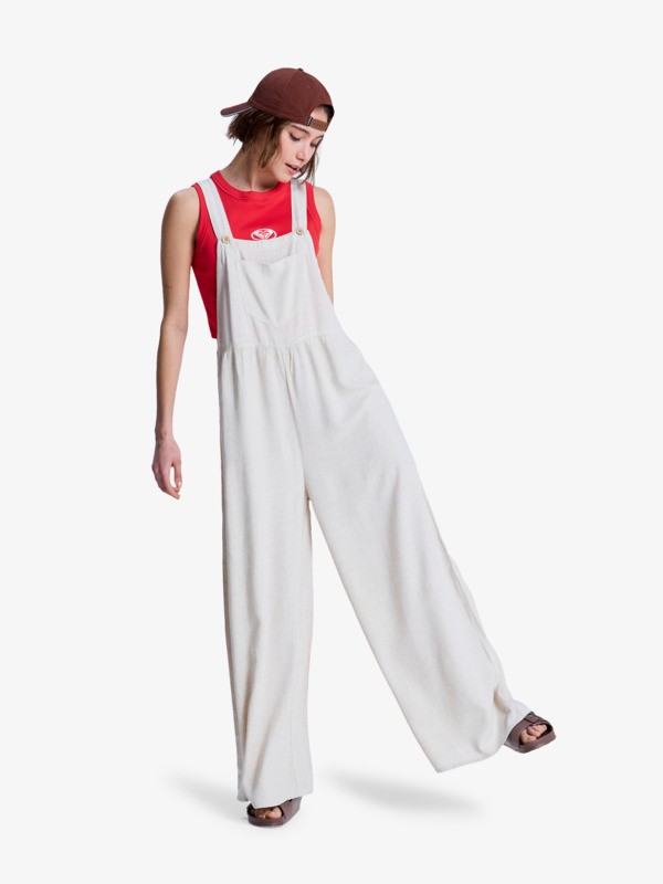 3 Easy Isle - Wide Leg Jumpsuit for Women Yellow ERJWO03028 Roxy