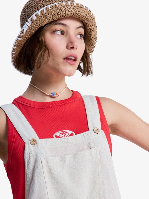 2 Easy Isle Mini - Dungaree Shorts for Women Yellow ERJWO03029 Roxy