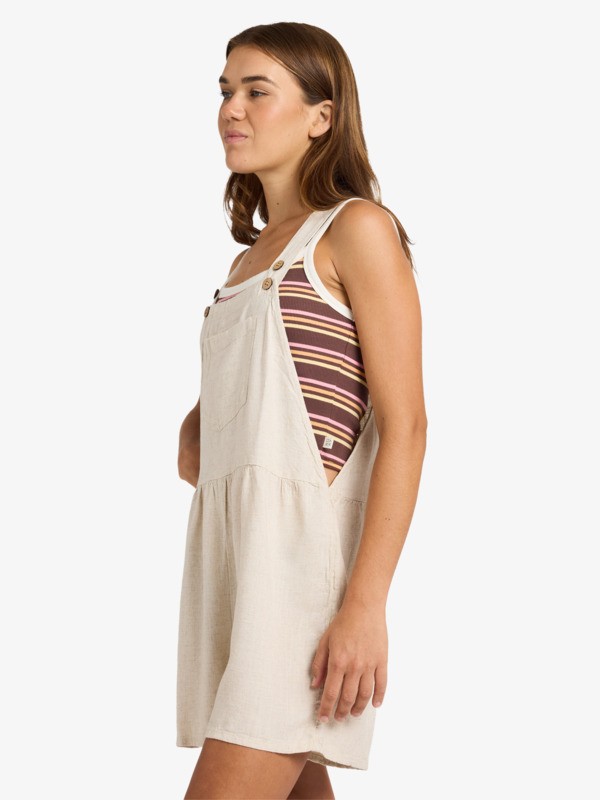 5 Easy Isle Mini - Dungaree Shorts for Women Yellow ERJWO03029 Roxy