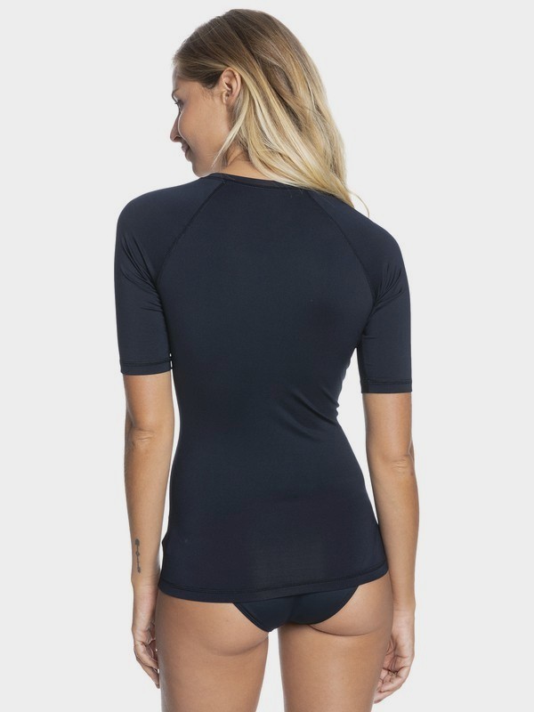 3 Essentials - Camisola protetora de manga curta com fecho de correr e UPF 50 para Mulher Preto ERJWR03428 Roxy