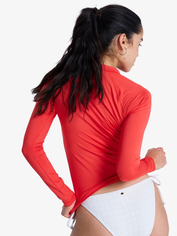 5 Whole Hearted - Lang&auml;rmliger Rashguard f&uuml;r Frauen Rot ERJWR03547 Roxy