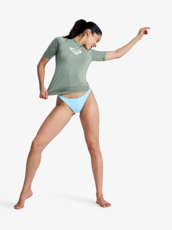 2 Whole Hearted - Short Sleeve Rash Vest for Women Green ERJWR03548 Roxy