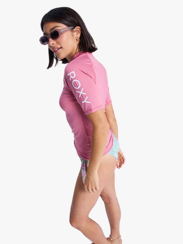 1 Whole Hearted - Short Sleeve Rash Vest for Women Pink ERJWR03548 Roxy